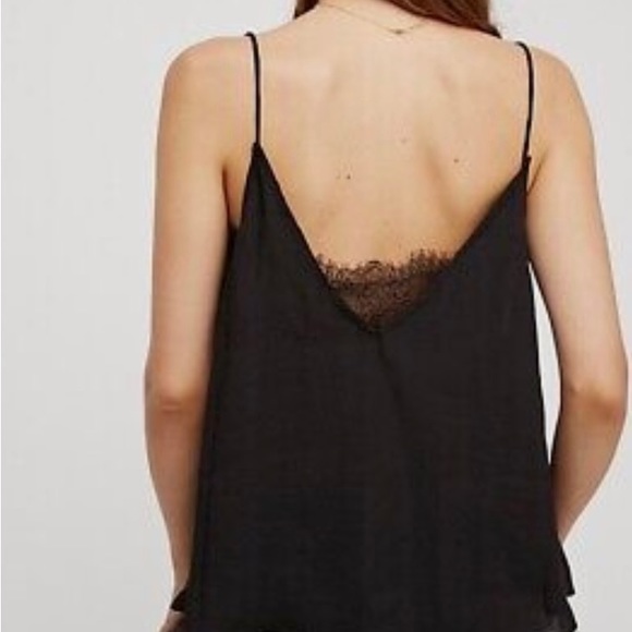 Free People XS(fits loose) Black Silk Lace Adjustable Top - Picture 5 of 14
